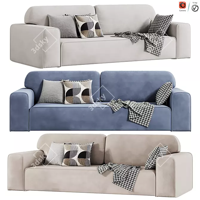 Modern Viena Sofa Model 3D model image 1