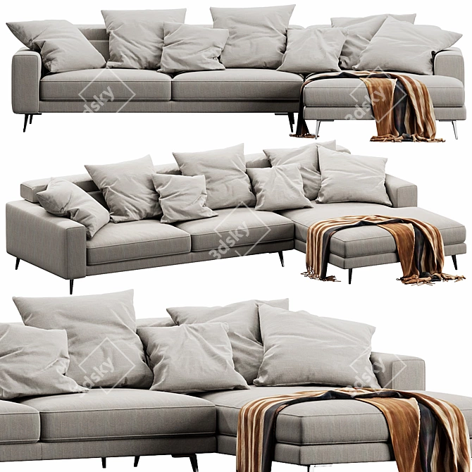 Modern Chaise Lounge Design 3D model image 3