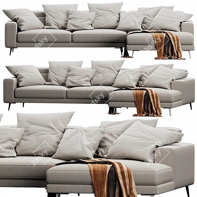 Modern Chaise Lounge Design 3D model image 4
