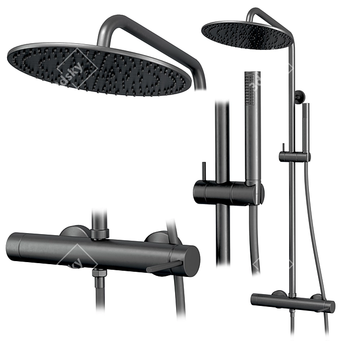 Gattoni Circle Two Bathroom Set 3D model image 7