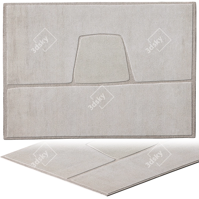 Monocromo Linen Rug: Elegant Design 3D model image 1
