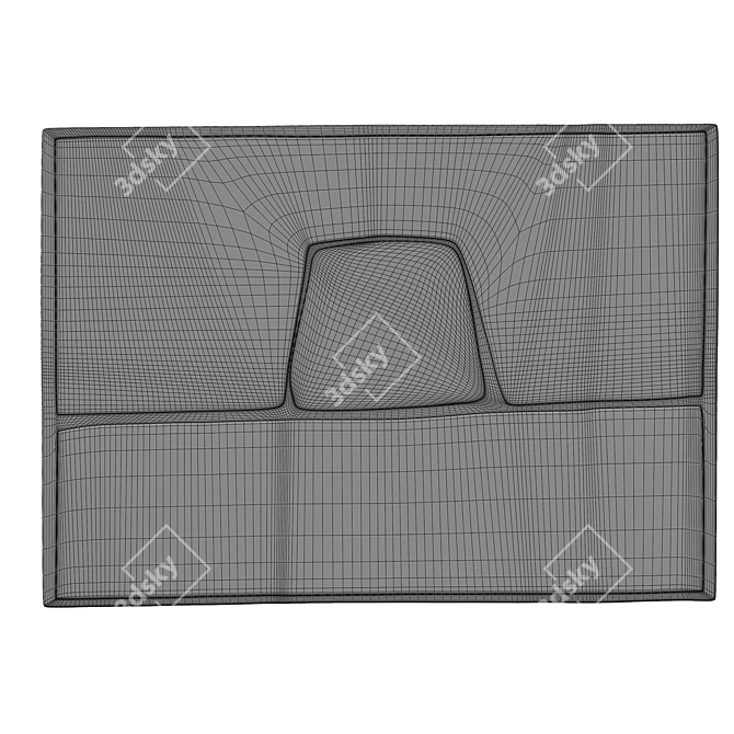 Monocromo Linen Rug: Elegant Design 3D model image 2