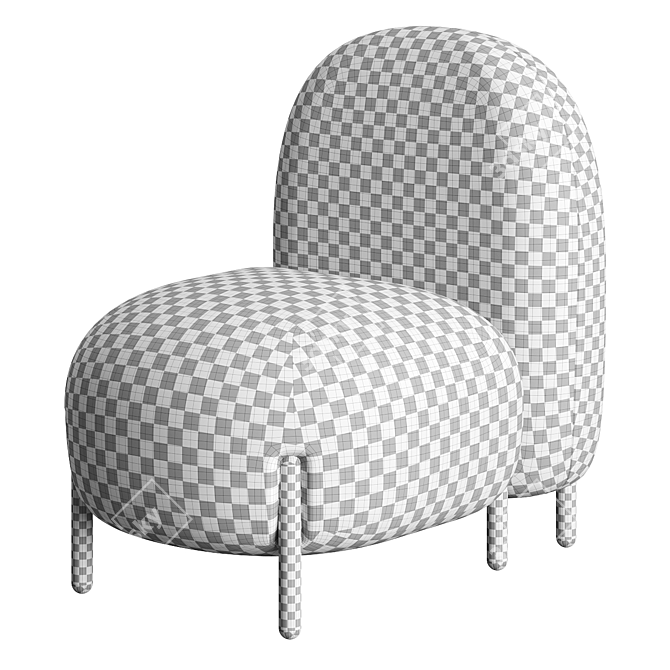 Chic Balloon Lounge Chair 3D model image 4