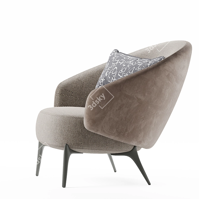 Modern Fabric Armchair - 2017 Version 3D model image 3