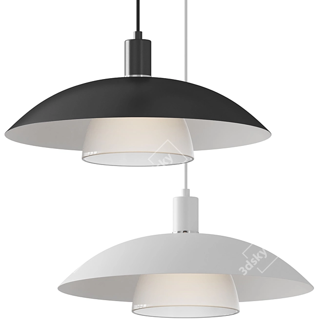 Modern Black Alfa Pendant Light 3D model image 1