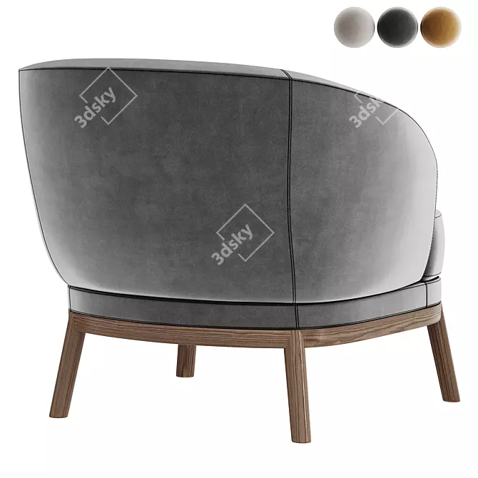 Elegant Modern Ruth Armchair Design 3D model image 2
