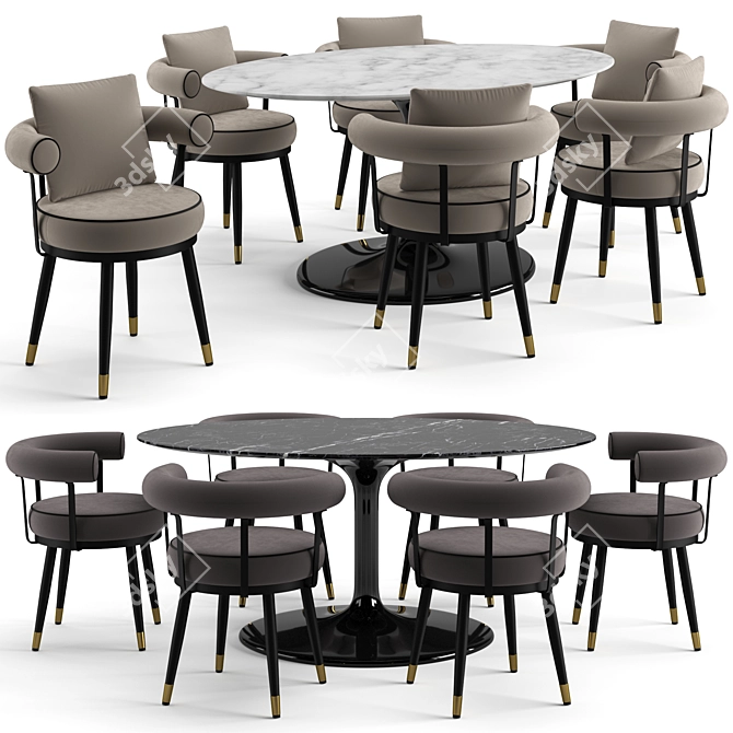 Elegance Redefined: Vico Dining Set 3D model image 1