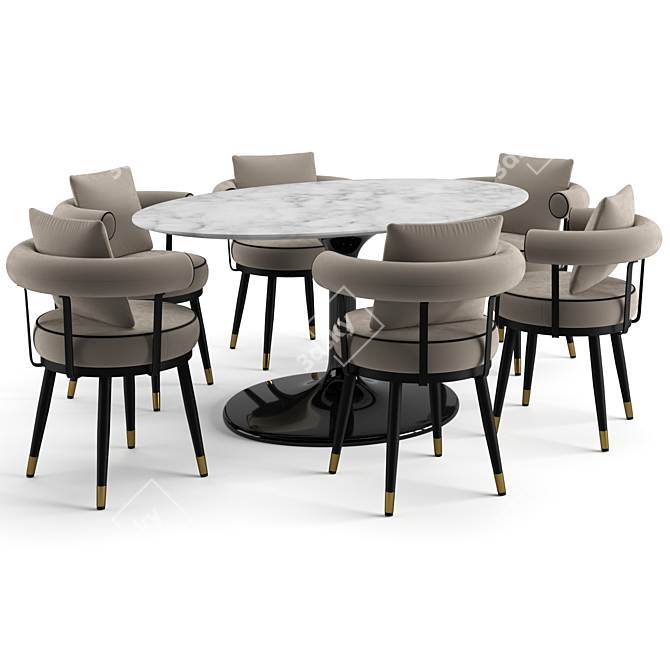 Elegance Redefined: Vico Dining Set 3D model image 2