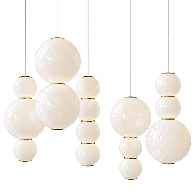 Satin Glass LED Pendant Light 3D model image 1