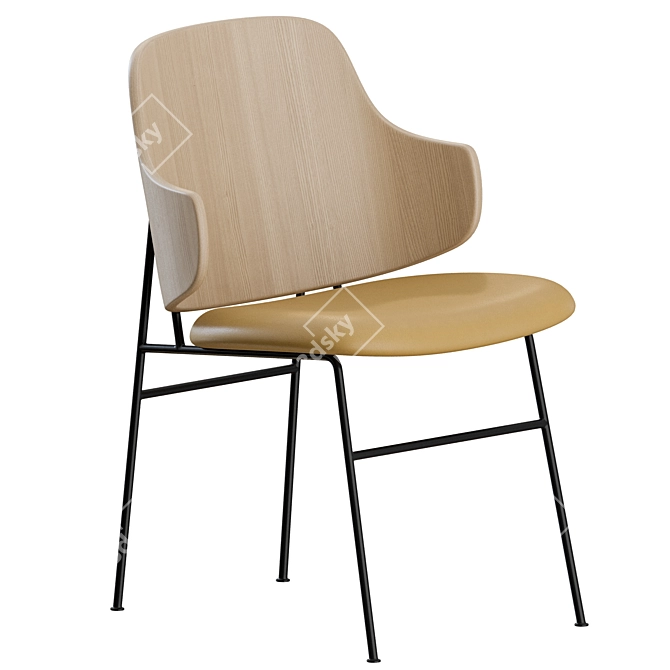 Modern Danish Penguin Dining Chair 3D model image 2