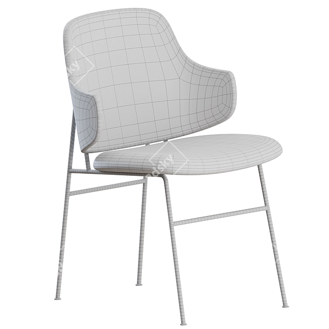 Modern Danish Penguin Dining Chair 3D model image 4