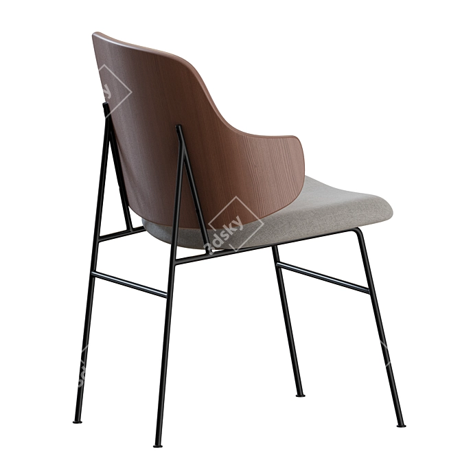 Modern Danish Penguin Dining Chair 3D model image 7