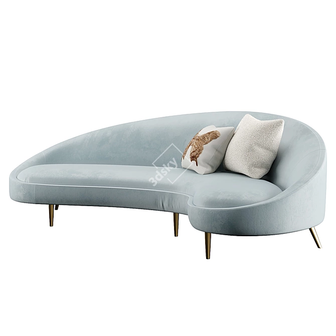 Chic Ether Curved Sofas Collection 3D model image 4