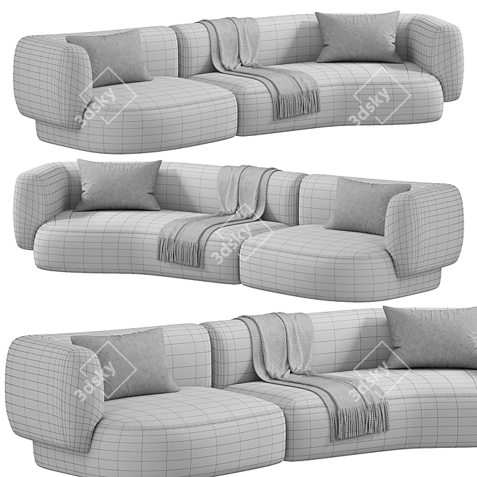 Stylish HUG Modular Sofa Furniture 3D model image 4