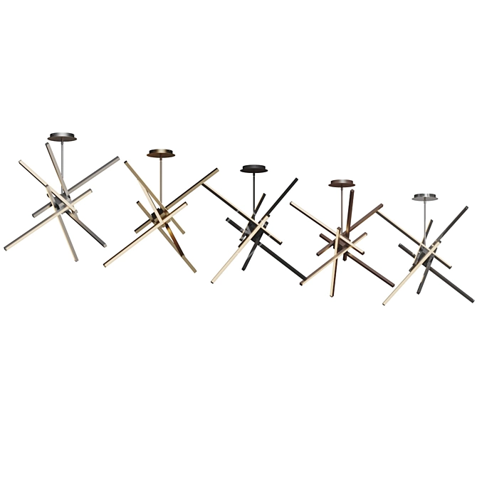 Modern Parallax LED Chandelier by dweLED 3D model image 1