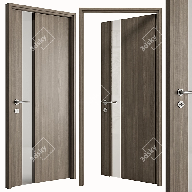 Rustic Style Wooden Doors Set 3D model image 3