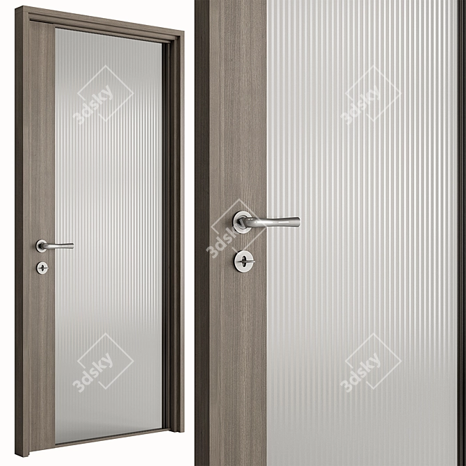 Rustic Style Wooden Doors Set 3D model image 5