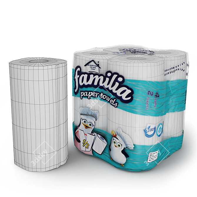 Paper Towel Roll - PVC Pack 3D model image 3