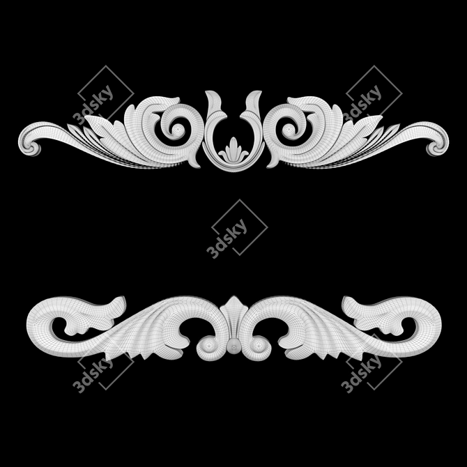 Elegant 3D Ornament Design Kit 3D model image 4