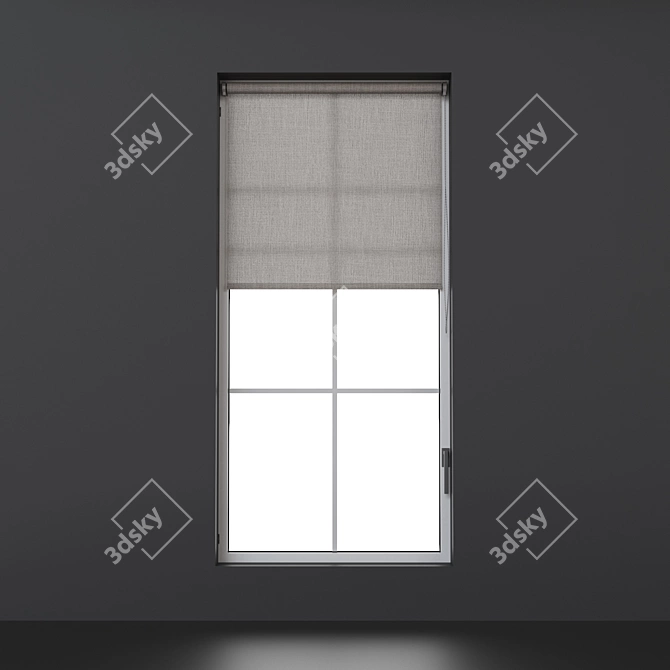 Roller Blinds Set with Variants 3D model image 3