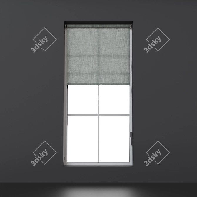 Roller Blinds Set with Variants 3D model image 4