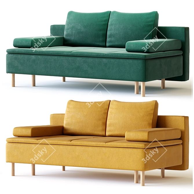 Velvet Lins Colorful Sofa Trend 3D model image 4