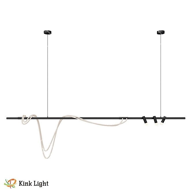 Kylie LED Hanging Pendant, Black 3D model image 1