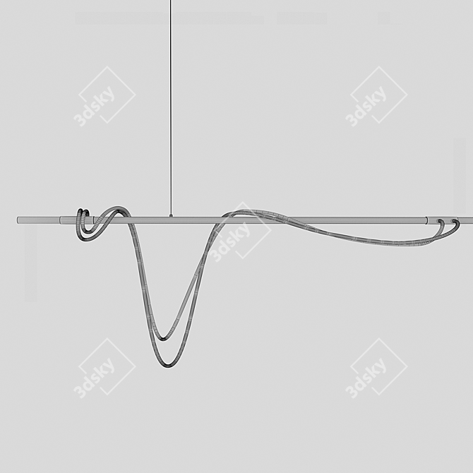 Kylie LED Hanging Pendant, Black 3D model image 3