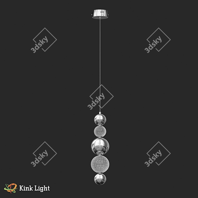 Amite LED Pendant Light, Chrome 3D model image 1