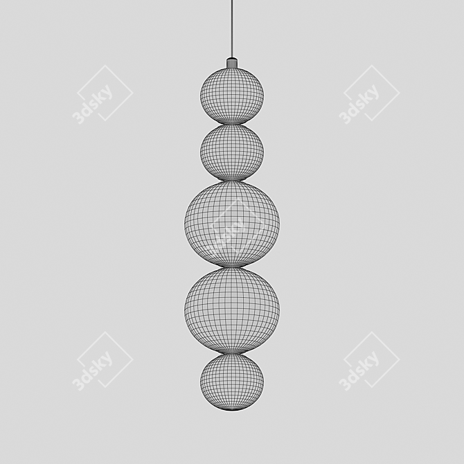 Amite LED Pendant Light, Chrome 3D model image 2