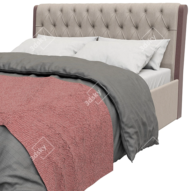 Modern Jenny Two Panel Bed 3D model image 4