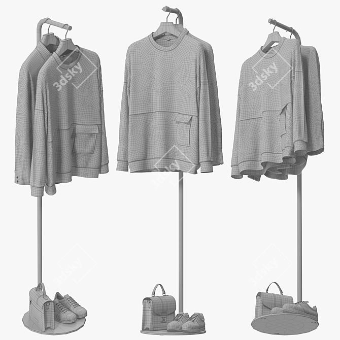 Sleek Bow Coat Hanger 3D model image 5