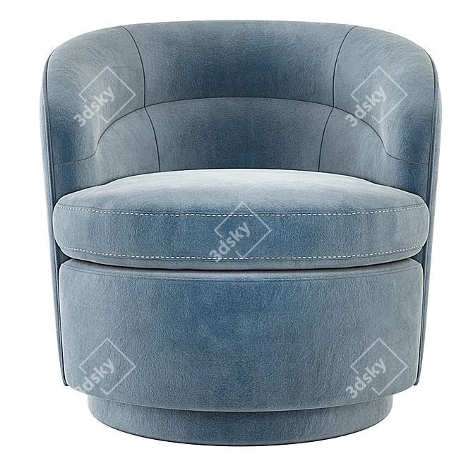 West Elm Viv Swivel Chair: Versatile Velvet Seating 3D model image 2