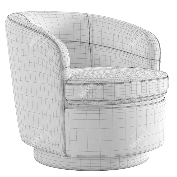 West Elm Viv Swivel Chair: Versatile Velvet Seating 3D model image 6