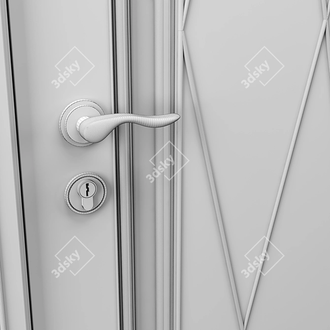 Green Rombo Door - Elegant Design 3D model image 6