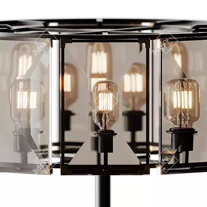 Black Crystal Minimalist Floor Lamp 3D model image 3