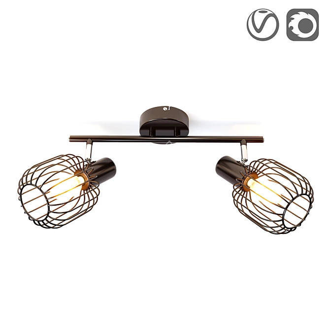 Akin Industrial Spot Light in Brown 3D model image 1