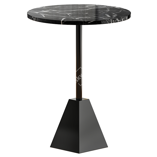 Black Marble Side Table 3D Model 3D model image 1