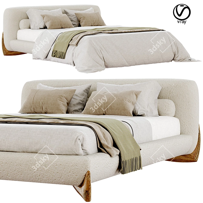 Elegant SOFTBAY Bed By Porada. 3D model image 3