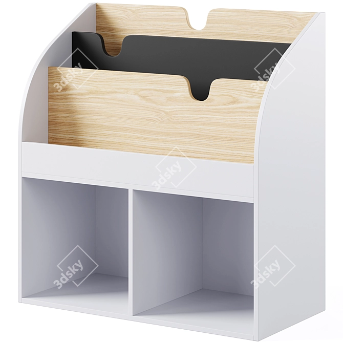 Children's Bookcase with Library Books 3D model image 2