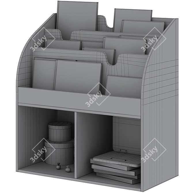 Children's Bookcase with Library Books 3D model image 6