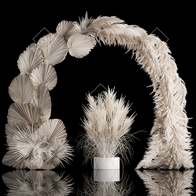 Pampas Palm Wedding Arch 3D model image 1