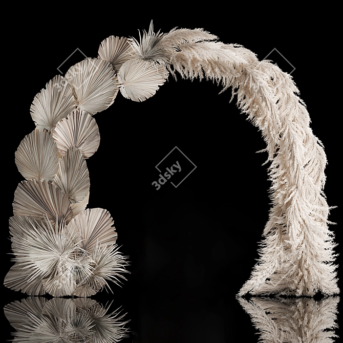 Pampas Palm Wedding Arch 3D model image 5