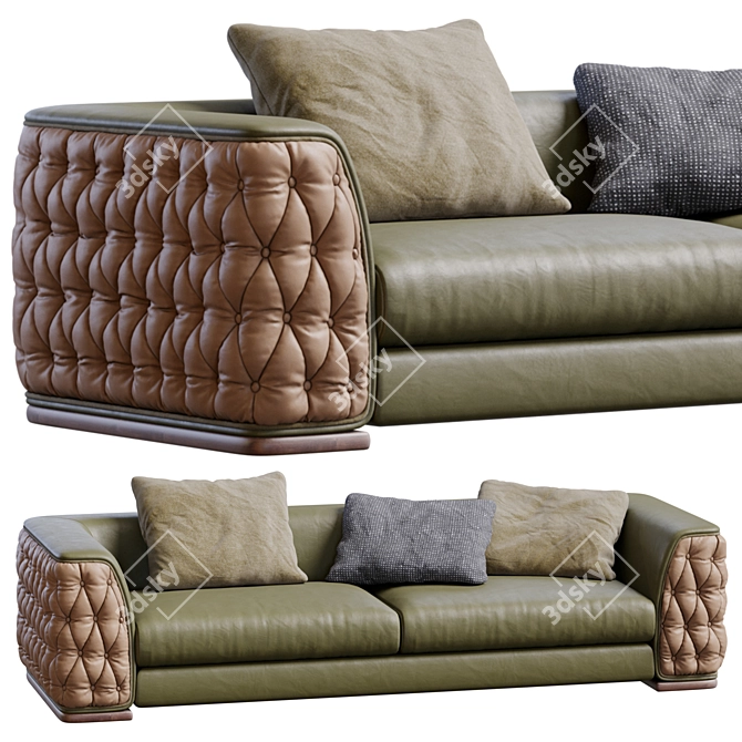 Modern Leather Sofa Plaza (2013) 3D model image 6
