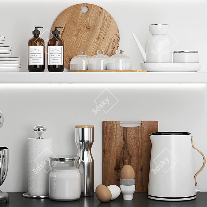  3D Kitchen Accessories Models Set 3D model image 2