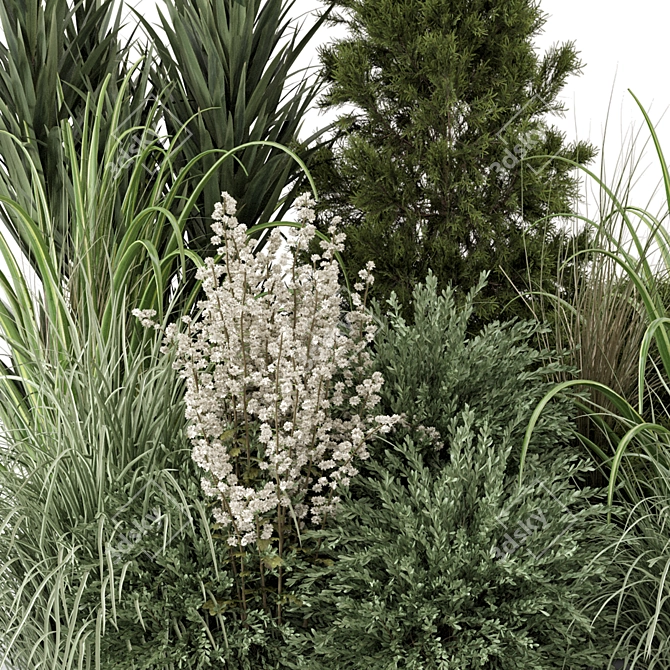 Bush Set 1027: Outdoor Plants 3D model image 4