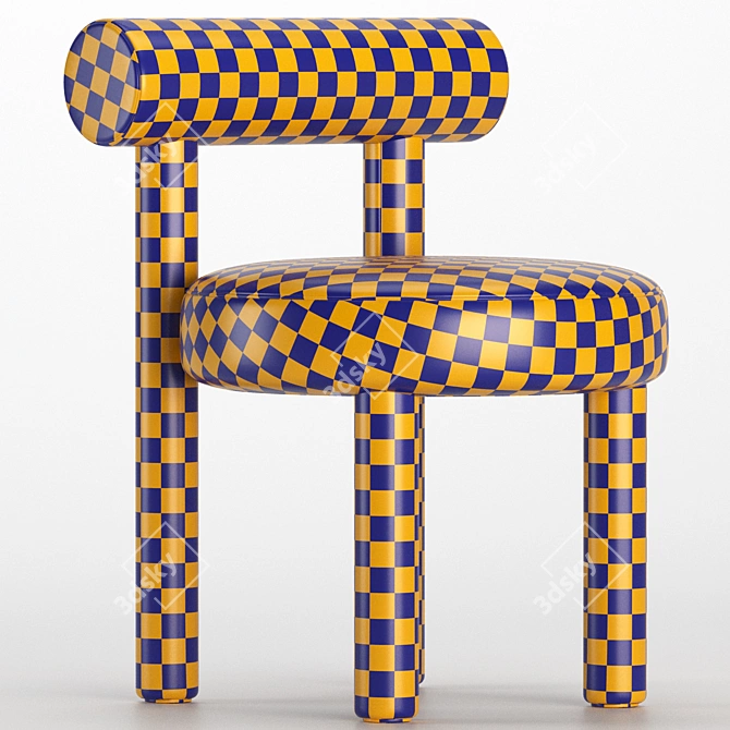 Modern Velvet Chair Gropius Model 3D model image 10