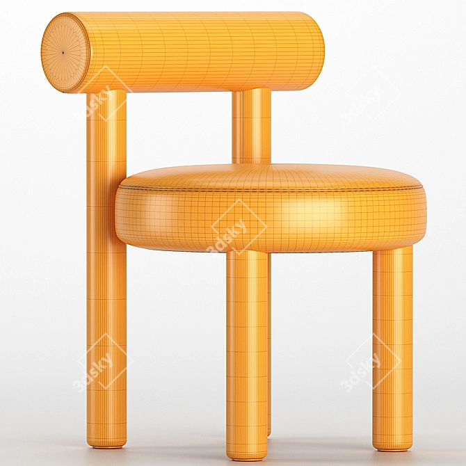 Modern Velvet Chair Gropius Model 3D model image 11