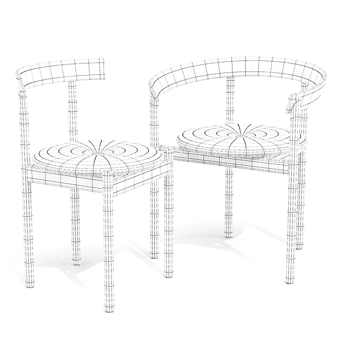 Herman Miller Comma Dining Chairs 3D model image 3