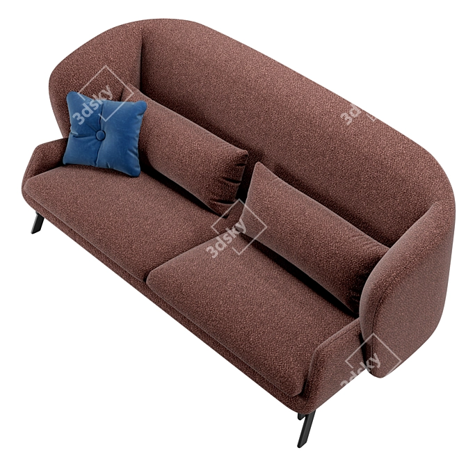 Elegant Coquille Shell Inspired Sofa 3D model image 2